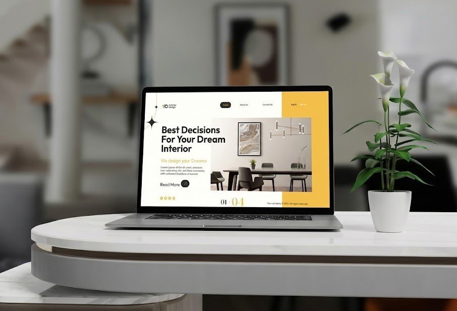 Interior Design Portfolio Website mockup
