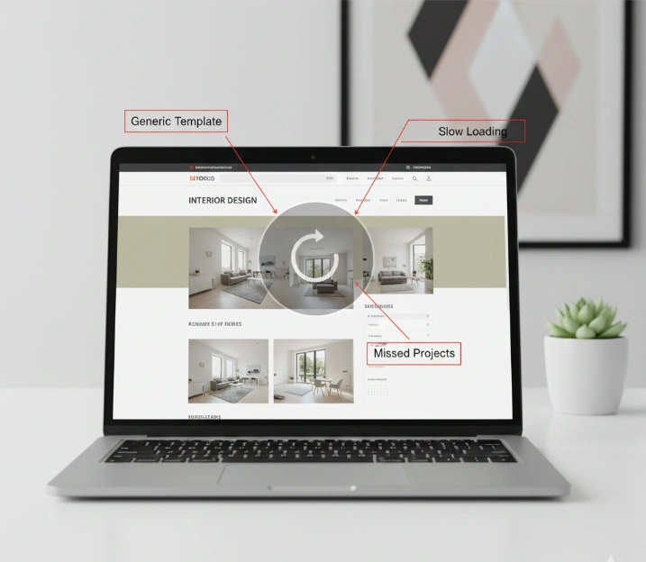 generic templated interior design website made using diy builders 1