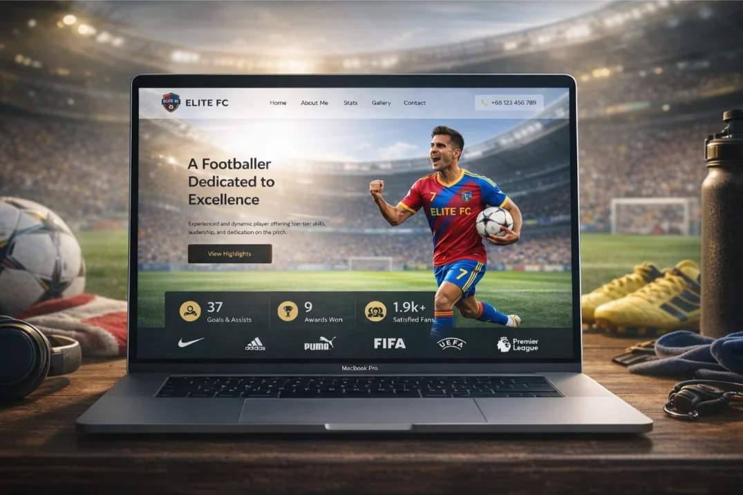 footballer portfolio website