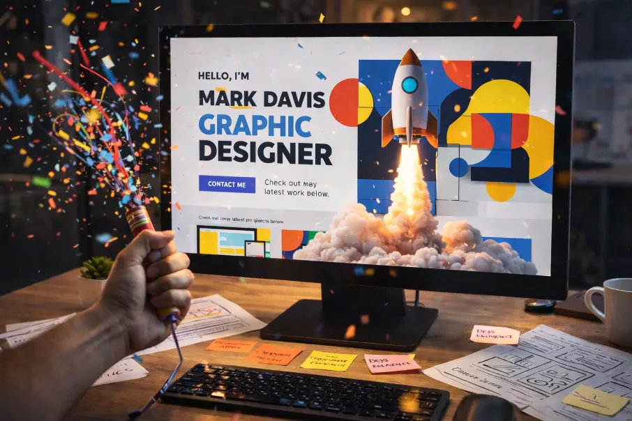 graphic design website launch
