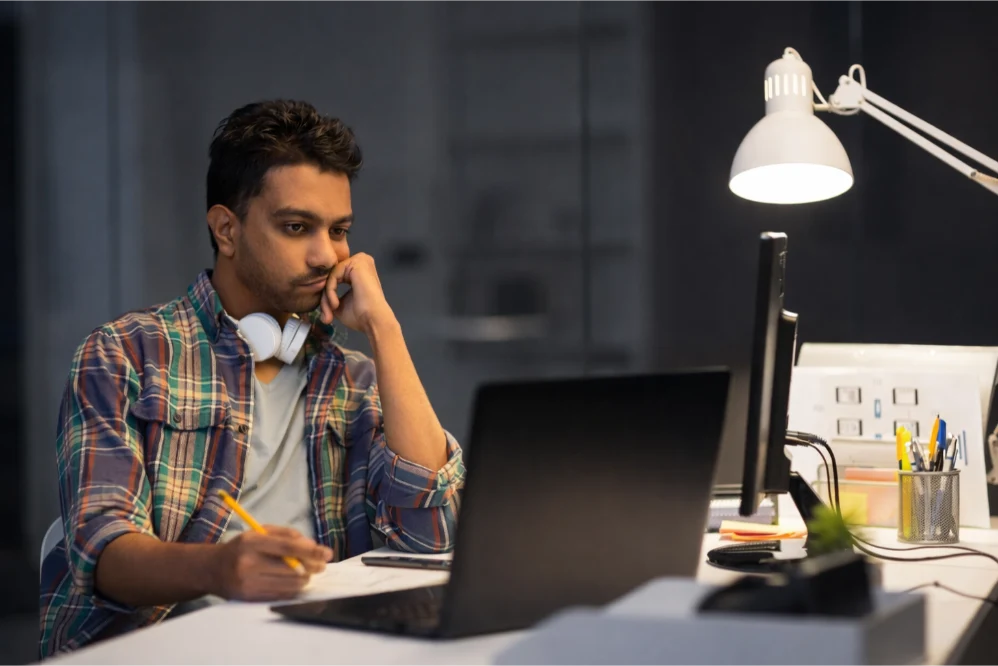 sad and frustated graphic designer