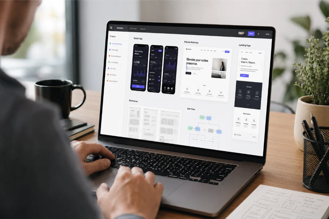 Ui/UX designer workspace portfolio project