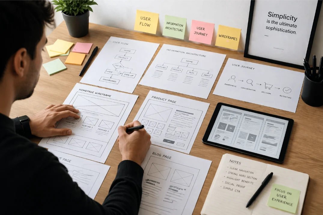Website planning for UI/UX design website