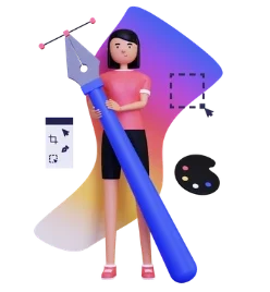 woman graphic designer holding a pen tool 3d icon e1776706345469