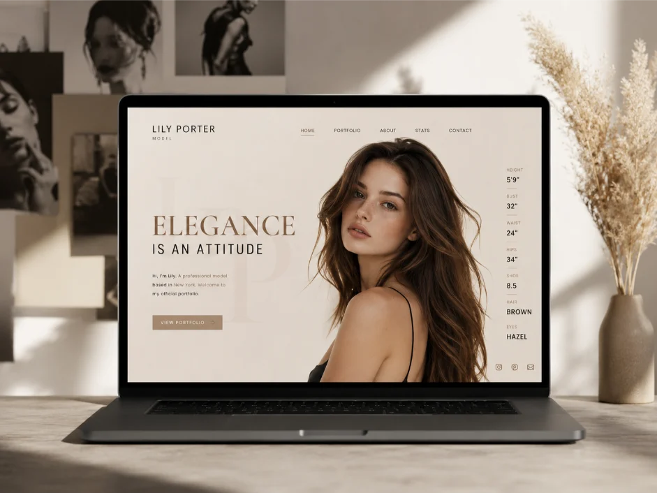 Elegant Fashion Portfolio in Studio Setting