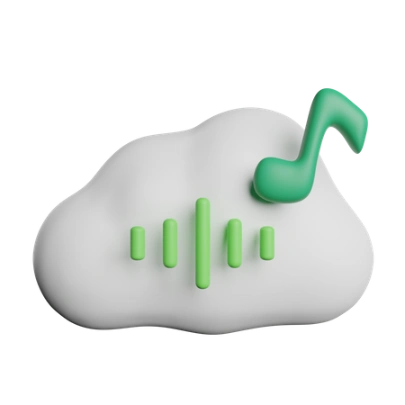 cloud audio music 3d icon