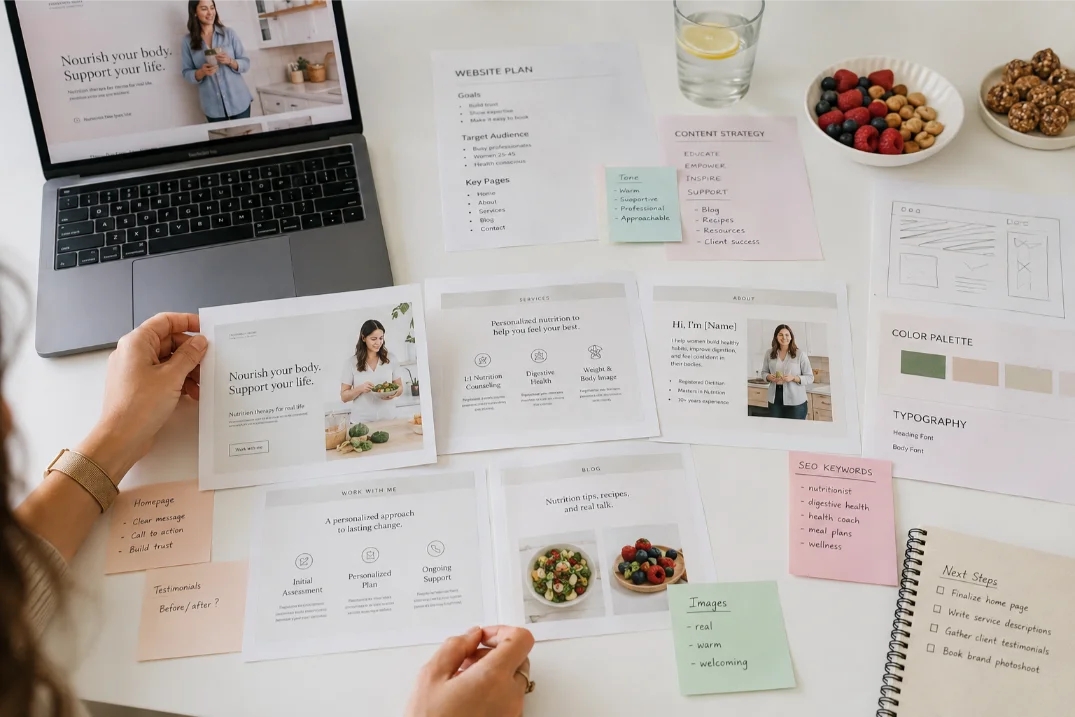 dietician site wireframing
