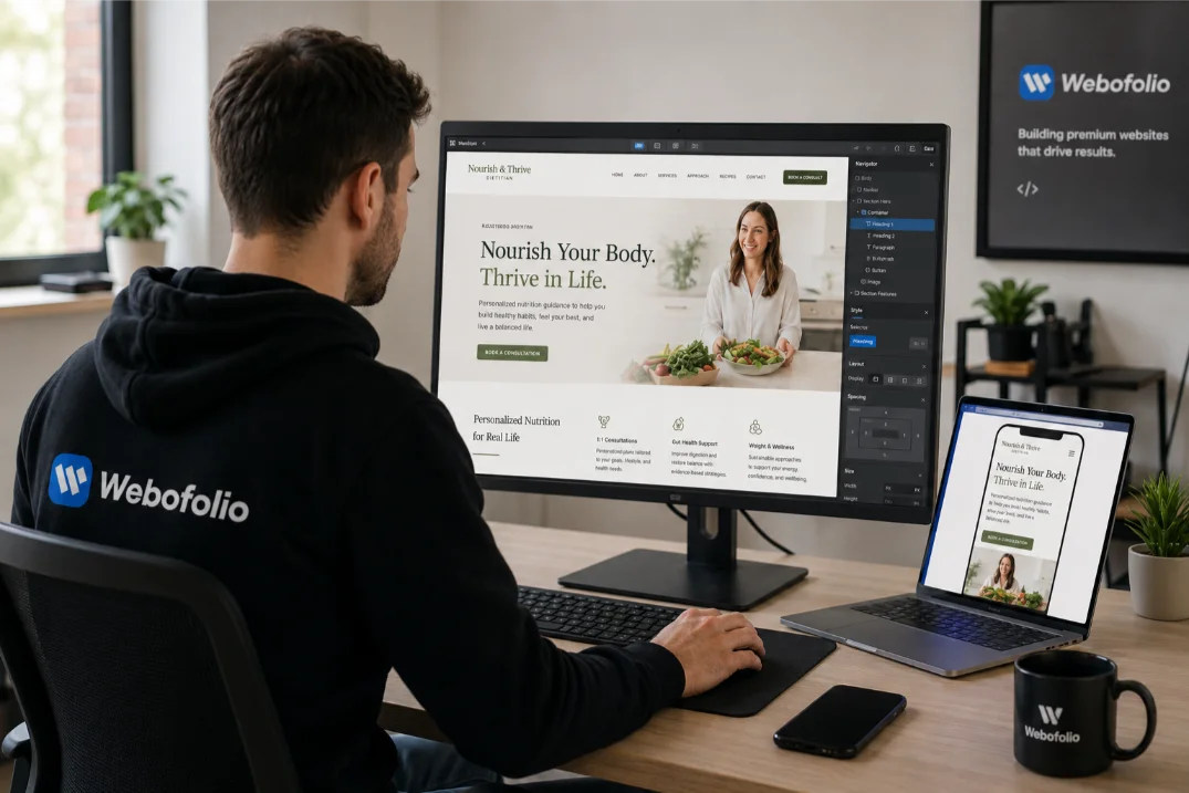 dietician website design webofolio
