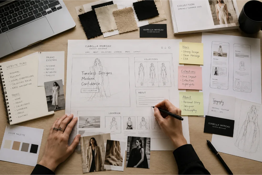 fashion design website planning