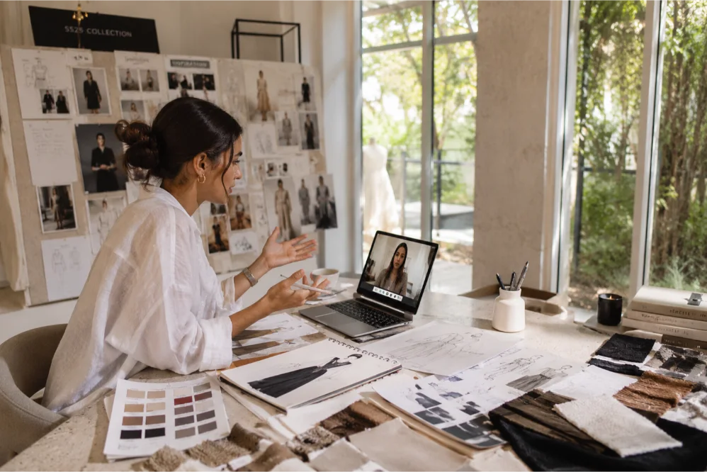 fashion designer sharing her work