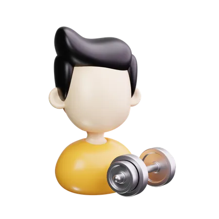 fitness trainer 3d icon