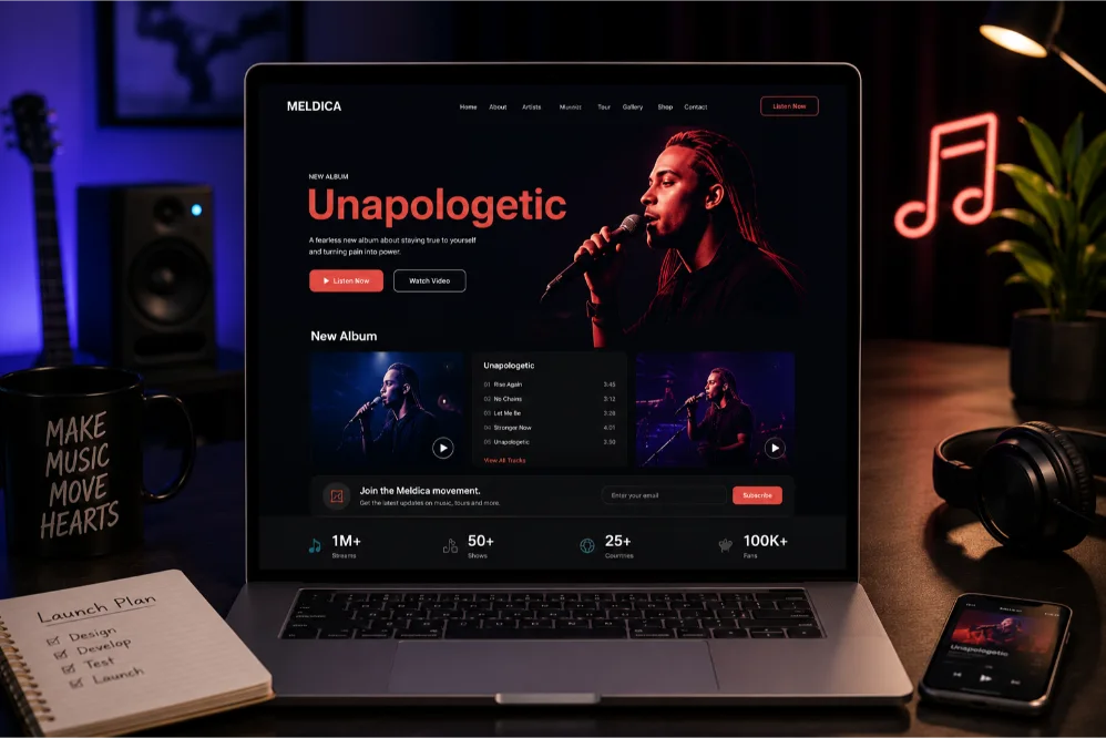 launching music website