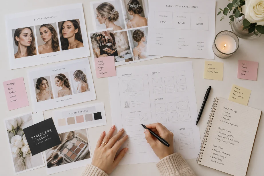 Makeup Artist makeup artist website wireframe