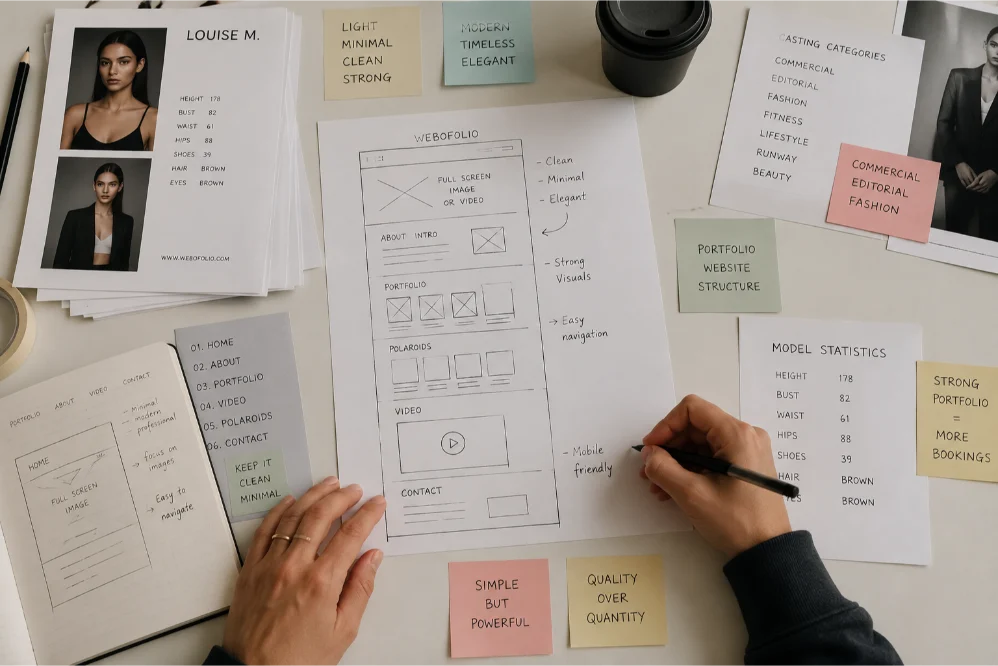 Model model website wireframing