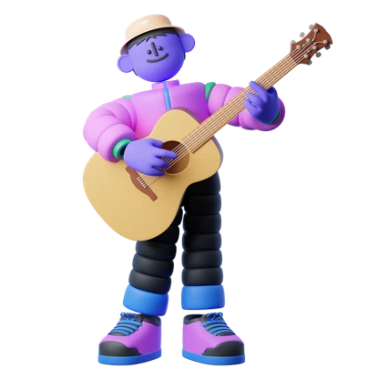 playing acoustic 3d icon