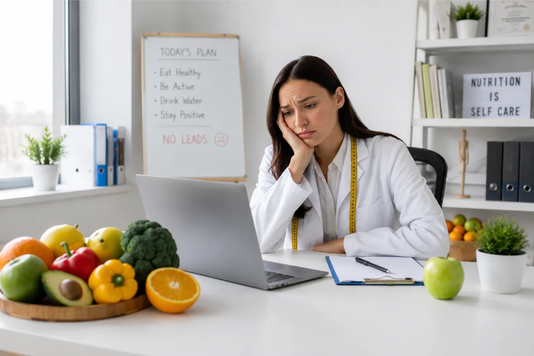 sad and frustrated dietician