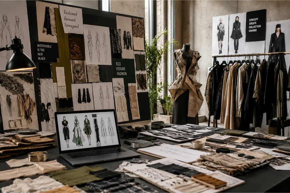 Sustainable fashion design Moodboards and atelier