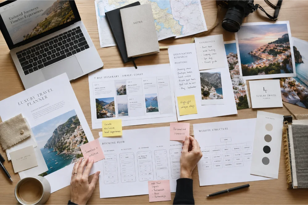 travel planner wireframing