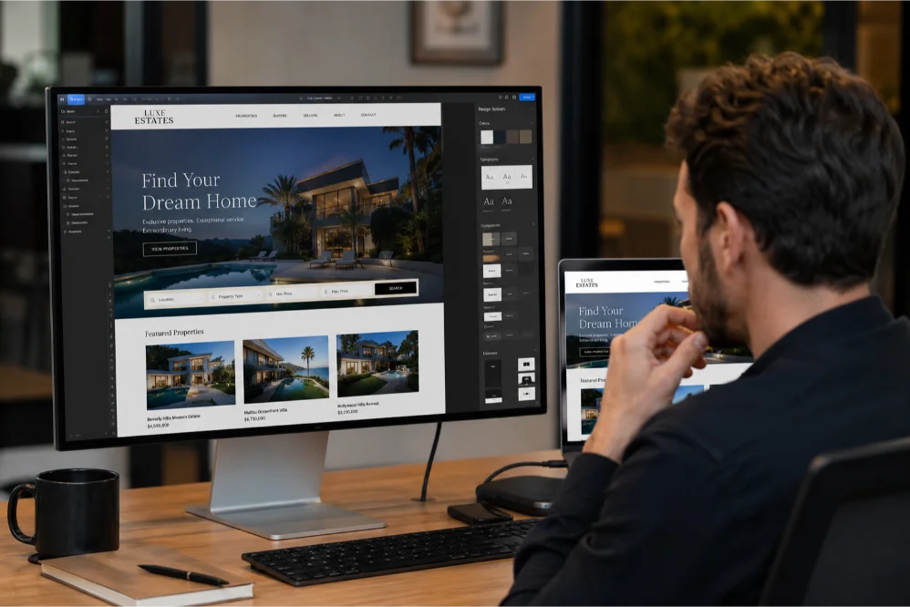real estate agent website development in Framer
