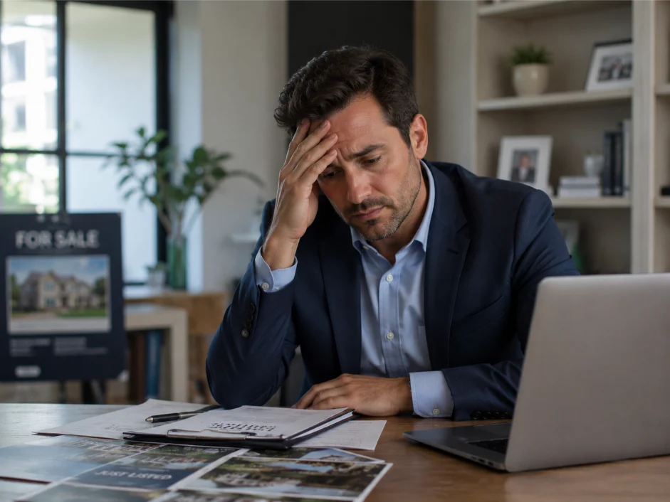 sad real estate agent
