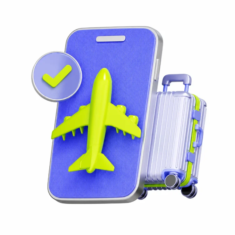 travel and luggage 3d icon